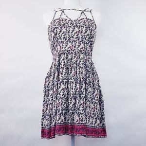 Forever 21 Pink & Blue Floral Mini Dress Large